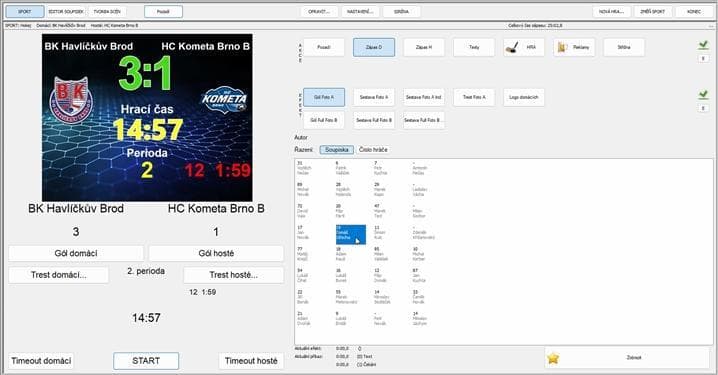 Hockey control interface